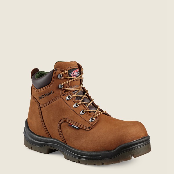 Red Wing Mens Work Boots - King Toe® - 6-inch Insulated Waterproof Soft Toe - Brown - SKM046391